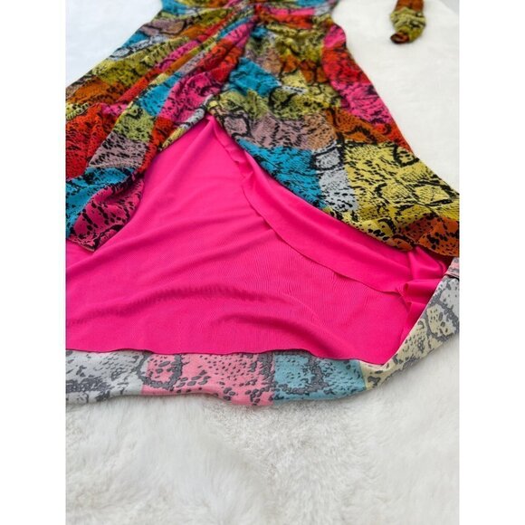 Le Superbe Baller Snake Print Long Sleeve Dress, Size S Multi Color NWT w/Flaw - Picture 11 of 12